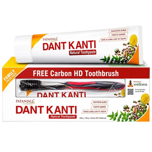 Patanjali Dant Kanti Natural Toothpaste with Free Toothbrush