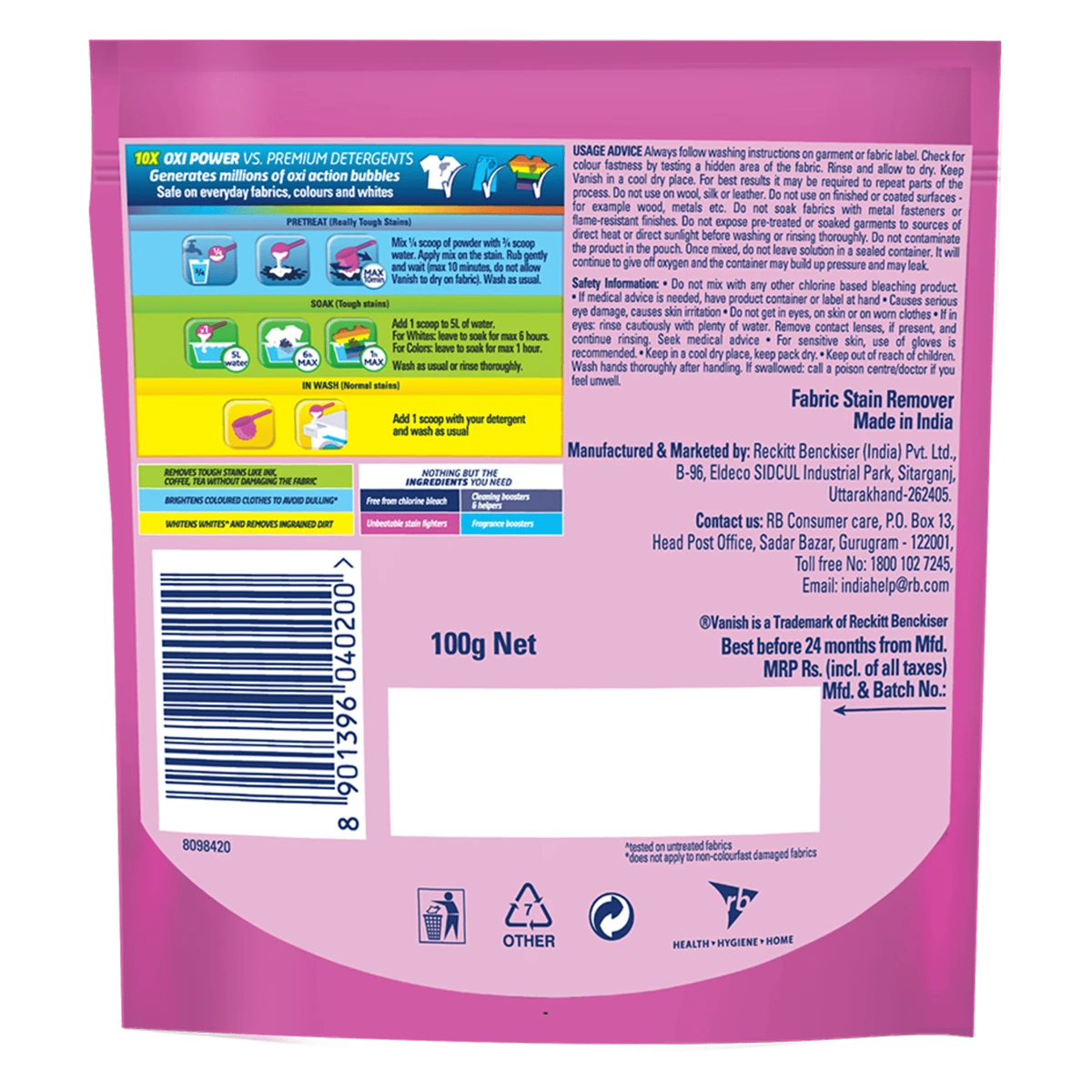 Oxi Action Fabric Stain Remover