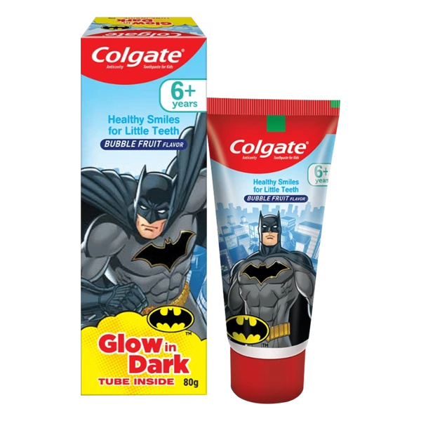 Colgate Kids Toothpaste Batman Glow in Dark Bubble Fruit Flavour
