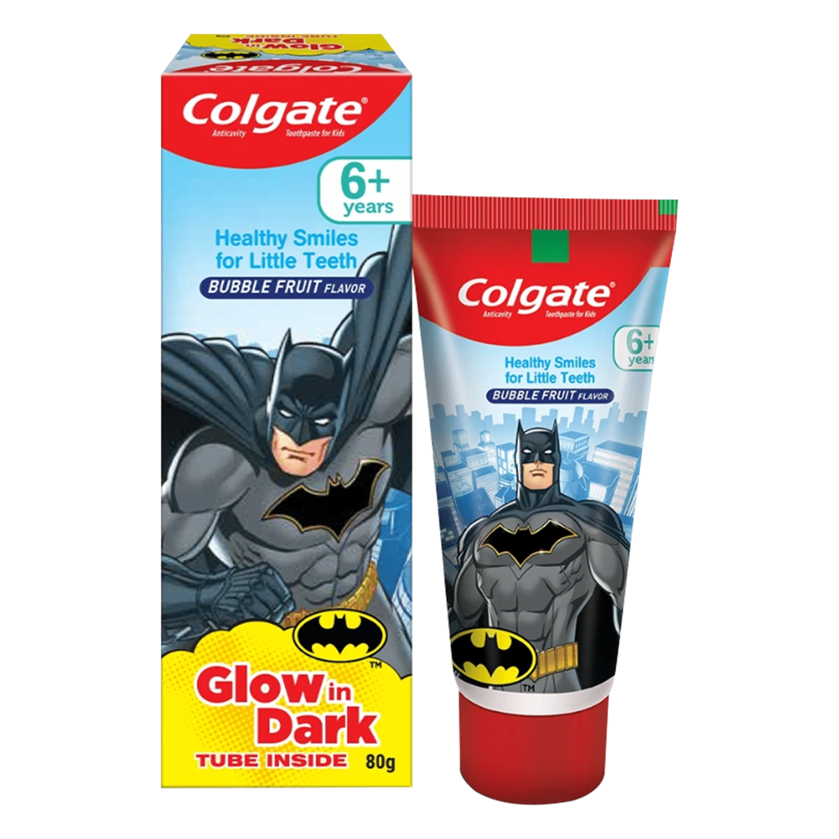 Kids Toothpaste Batman Glow in Dark Bubble Fruit Flavour