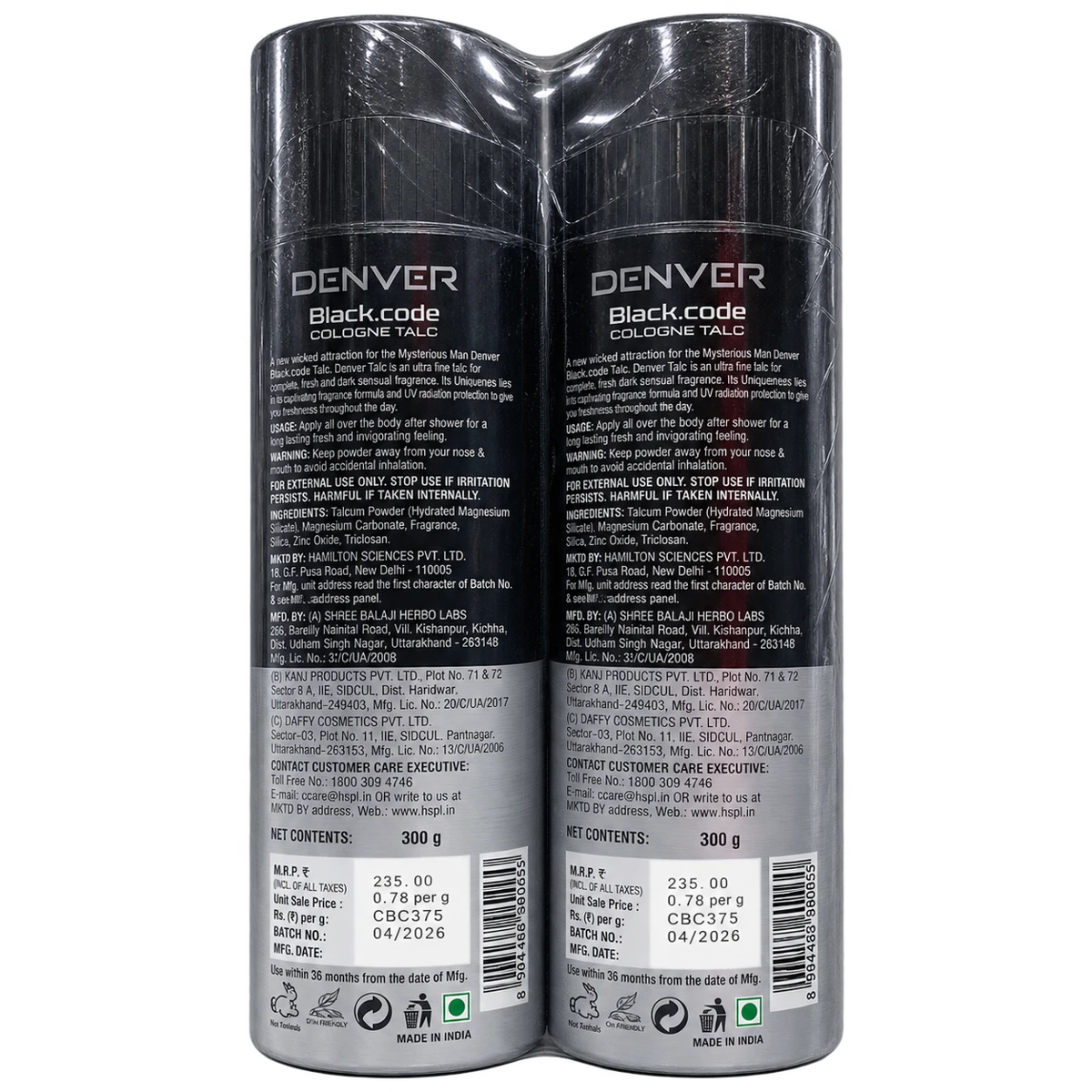 Black Code Cologne Talc Buy 1 Get 1 FREE