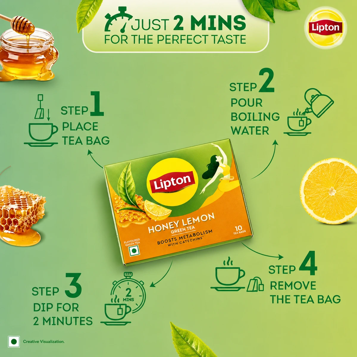Honey And Lemon Green Tea Bags