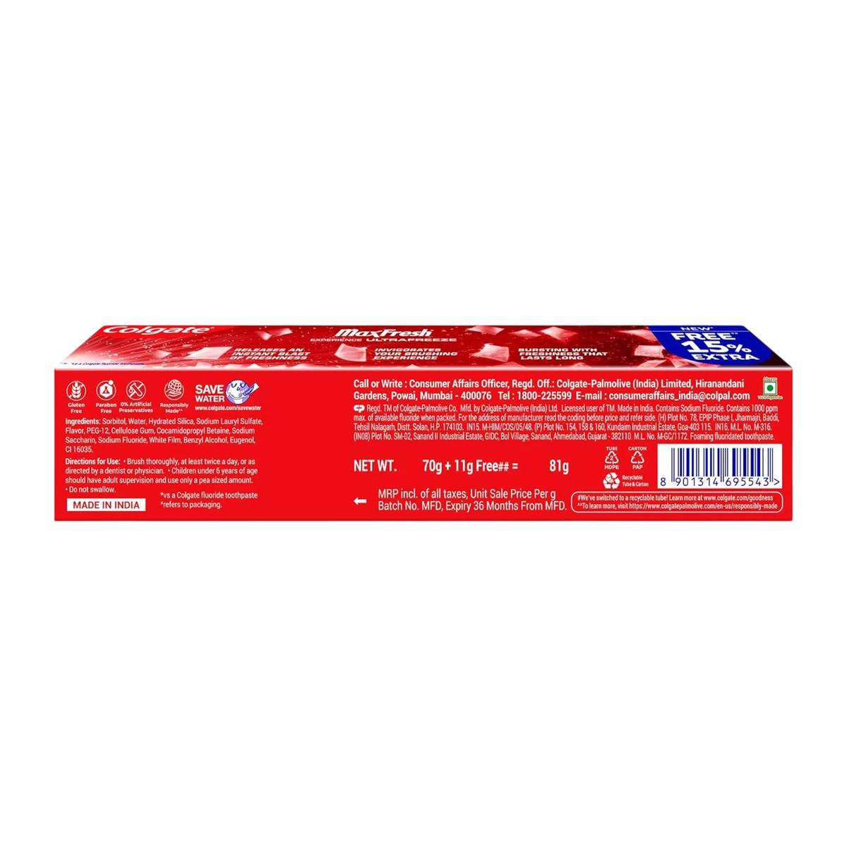MaxFresh Spicy Fresh Red Gel Toothpaste