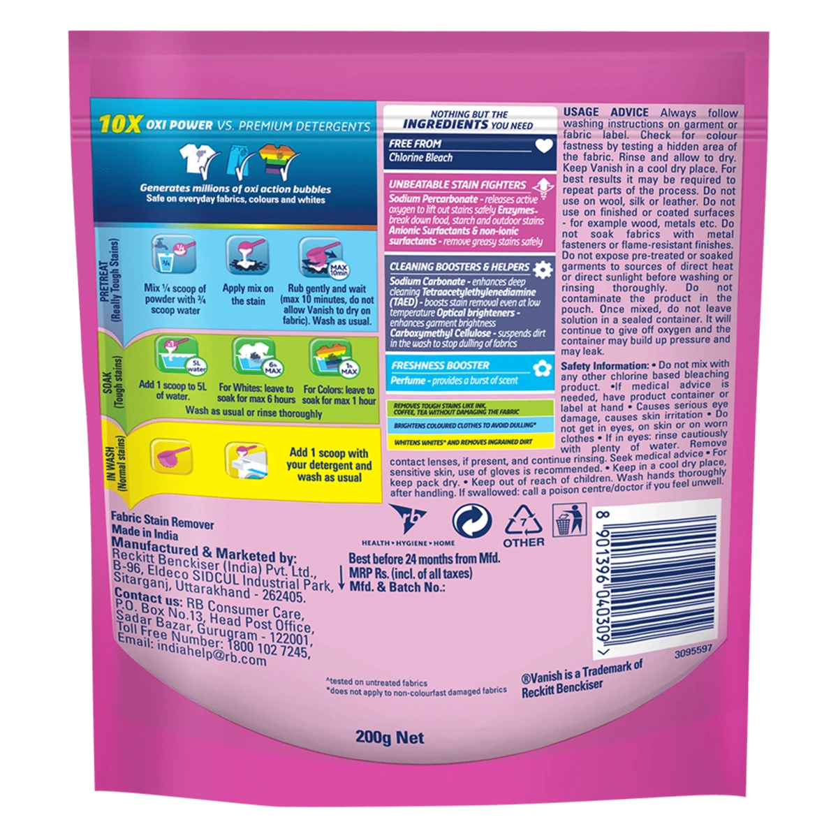 Oxi Action Fabric Stain Remover