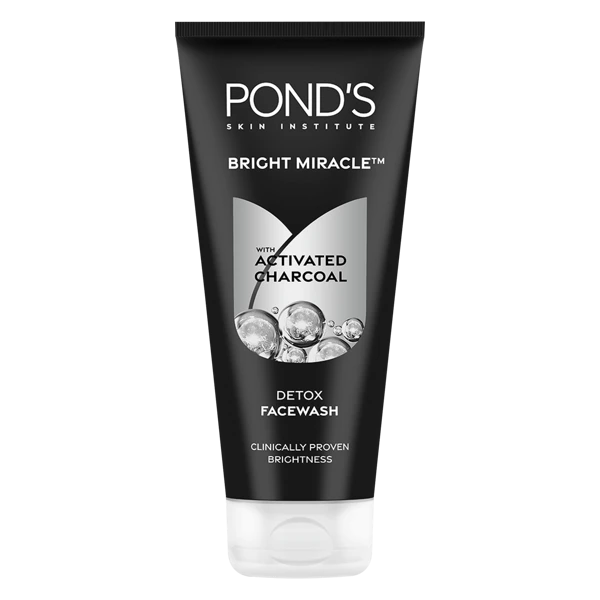Ponds Bright Miracle Black Detox Facewash with Activated Charchoal