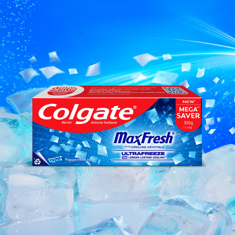MaxFresh Peppermint Ice Blue Gel Toothpaste