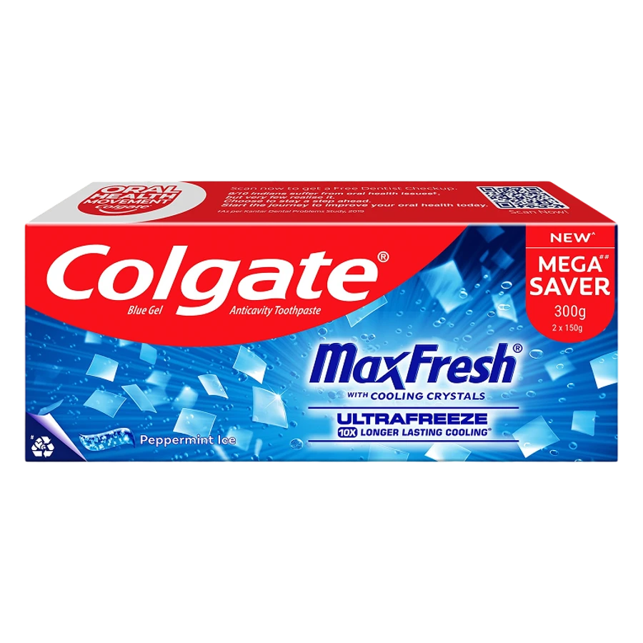 MaxFresh Peppermint Ice Blue Gel Toothpaste