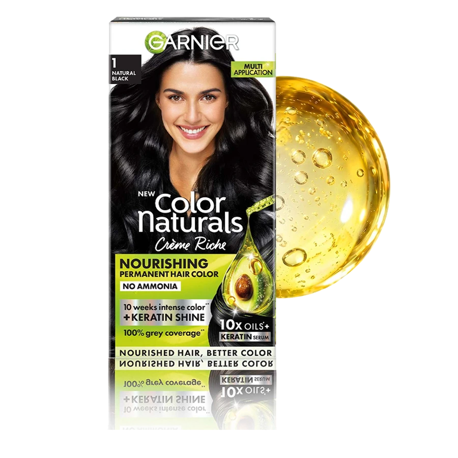 New Color Naturals Keratin Hair Colour shade 1 Natural Black