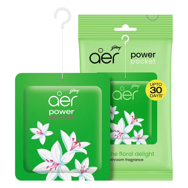 Godrej Aer Power Pocket Jasmine Floral Delight Bathroom Fragrance