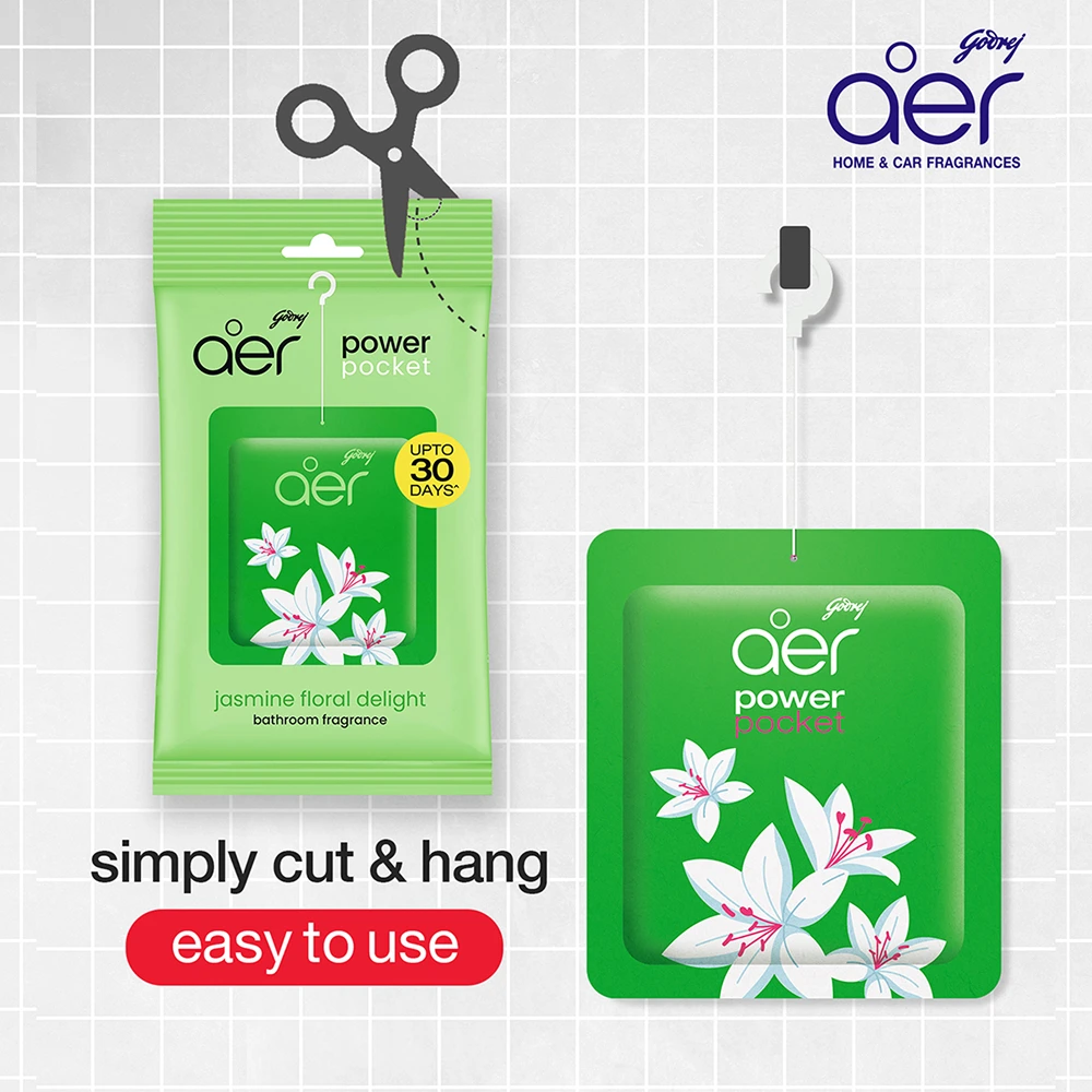 Aer Power Pocket Jasmine Floral Delight Bathroom Fragrance