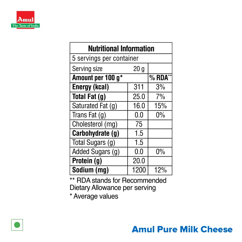 Amul Pure Milk Cheese Slices