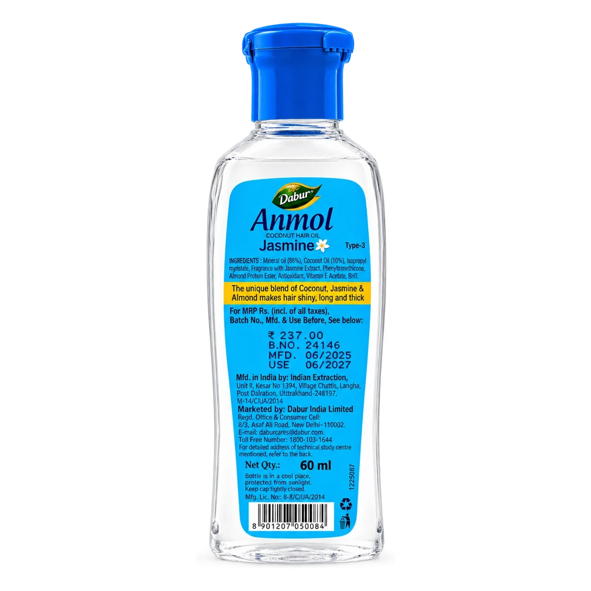 Anmol Coconut Hair Oil Jasmine with Almond Protein