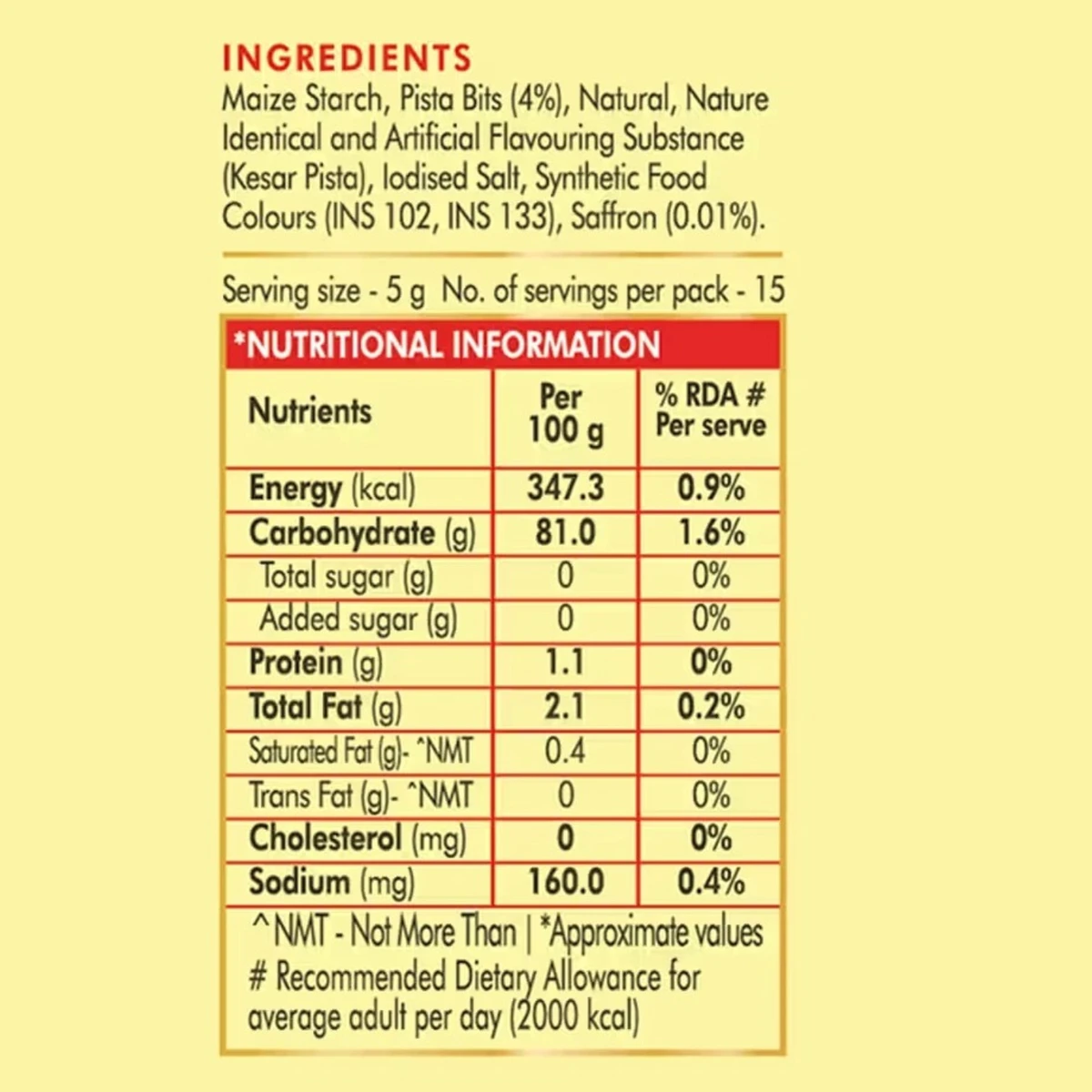 Kesar Pista Flavoured Custard Powder
