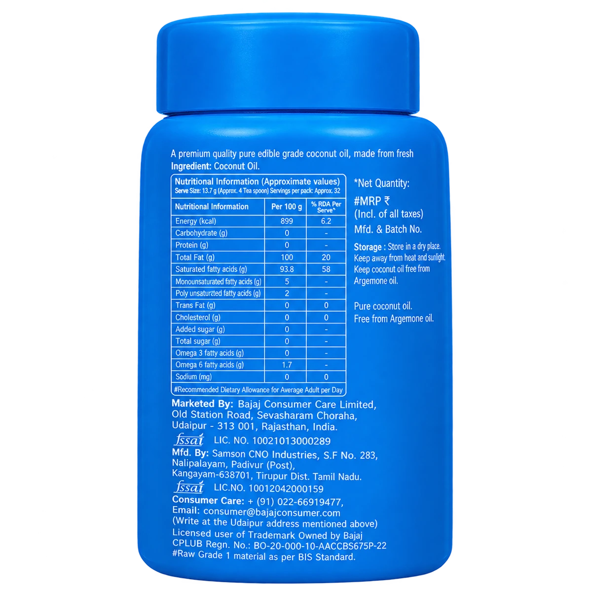 100% Pure Coconut Hair Oil