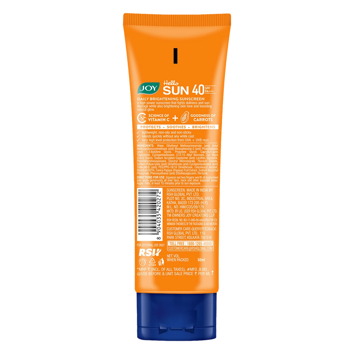 Hello Sun 40 SPF PA+++ Glow Protect Sunscreen Cream