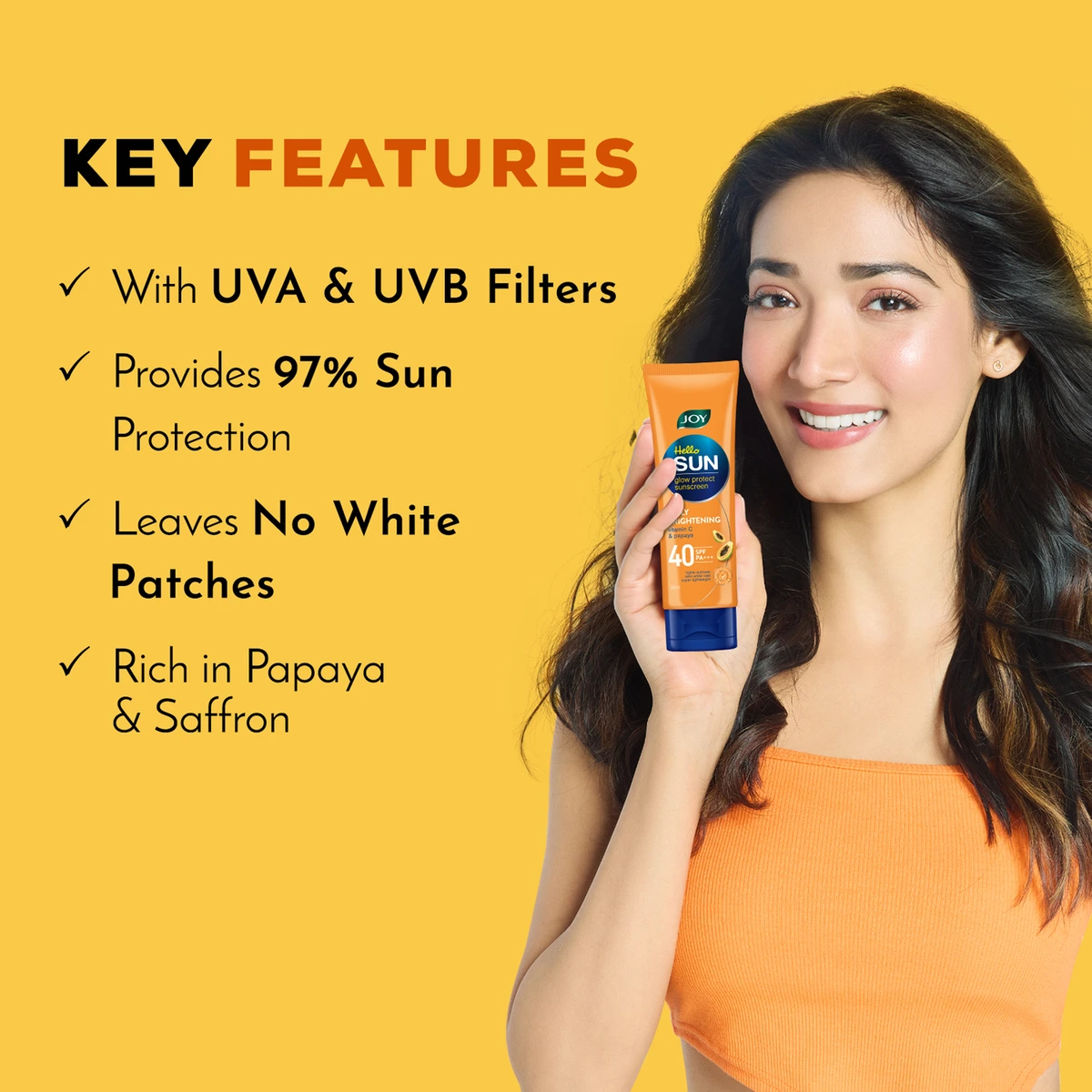 Hello Sun 40 SPF PA+++ Glow Protect Sunscreen Cream